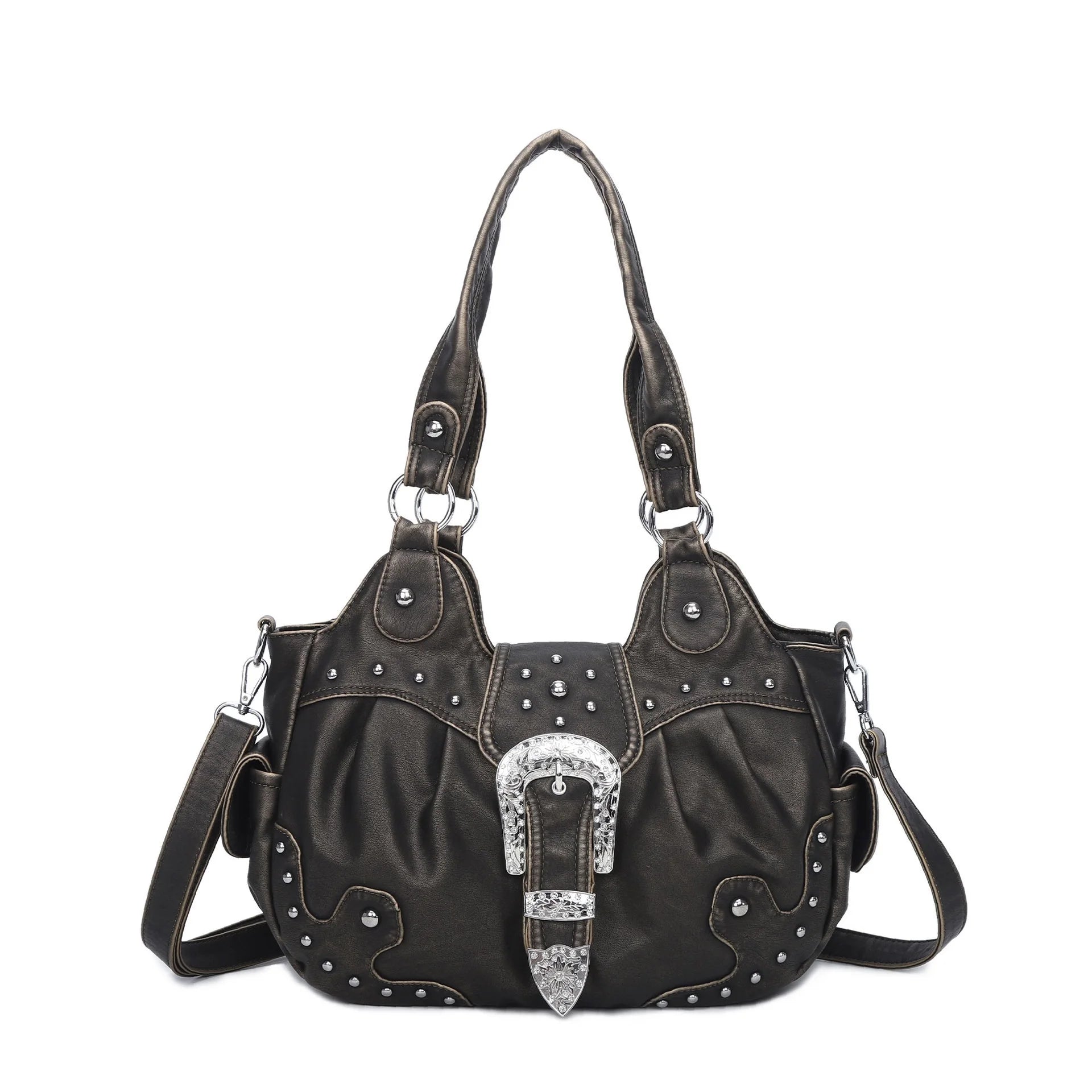 Women Handbag Stitching Leopard Top-handle Shoulder Bag PU Dumpling Pack Multi-pockets Shoulder Bags Phone Money Pack