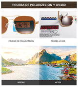 GM Fashion Retro Metallic Square Sunglasses for Women and Men Luxury Designer Brands Popular Driving Bamboo and Wood Sunglasses