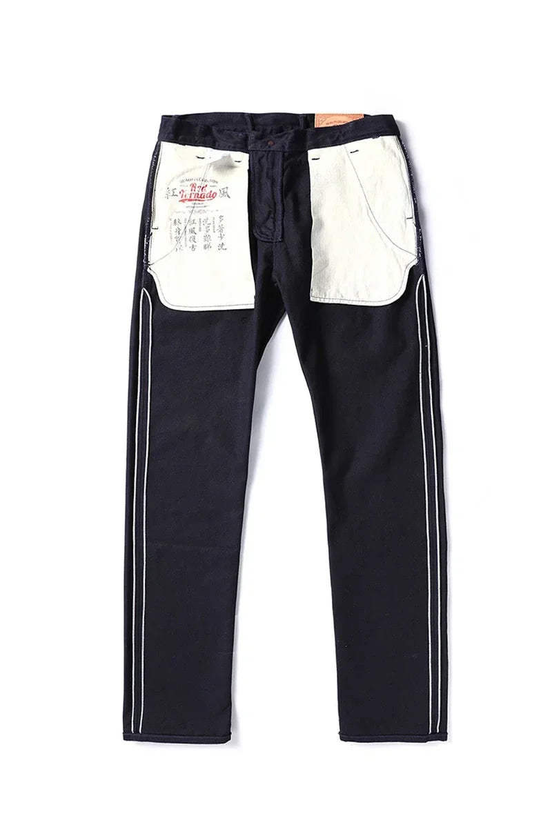 Red Tornado Officer Trousers – 14oz Indigo Selvedge Denim