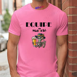 French Funny Single Farewell Bachelor Party T-shirt Wedding Beer Skeleton Tops Evg Team Married Tee Future Groom Man Squad Shirt