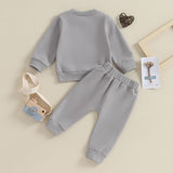 Baby Boy 2-Piece Fall/Winter Outfit | Letter Print Crewneck Sweatshirt & Joggers (0-3Y)