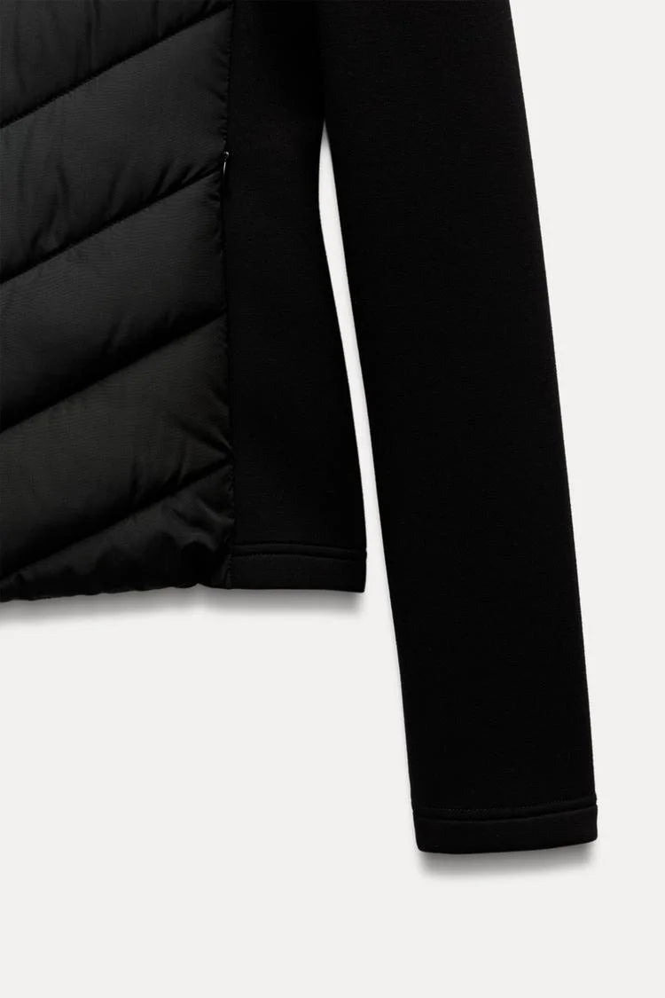 Elegant Patchwork Hooded Sport Coat