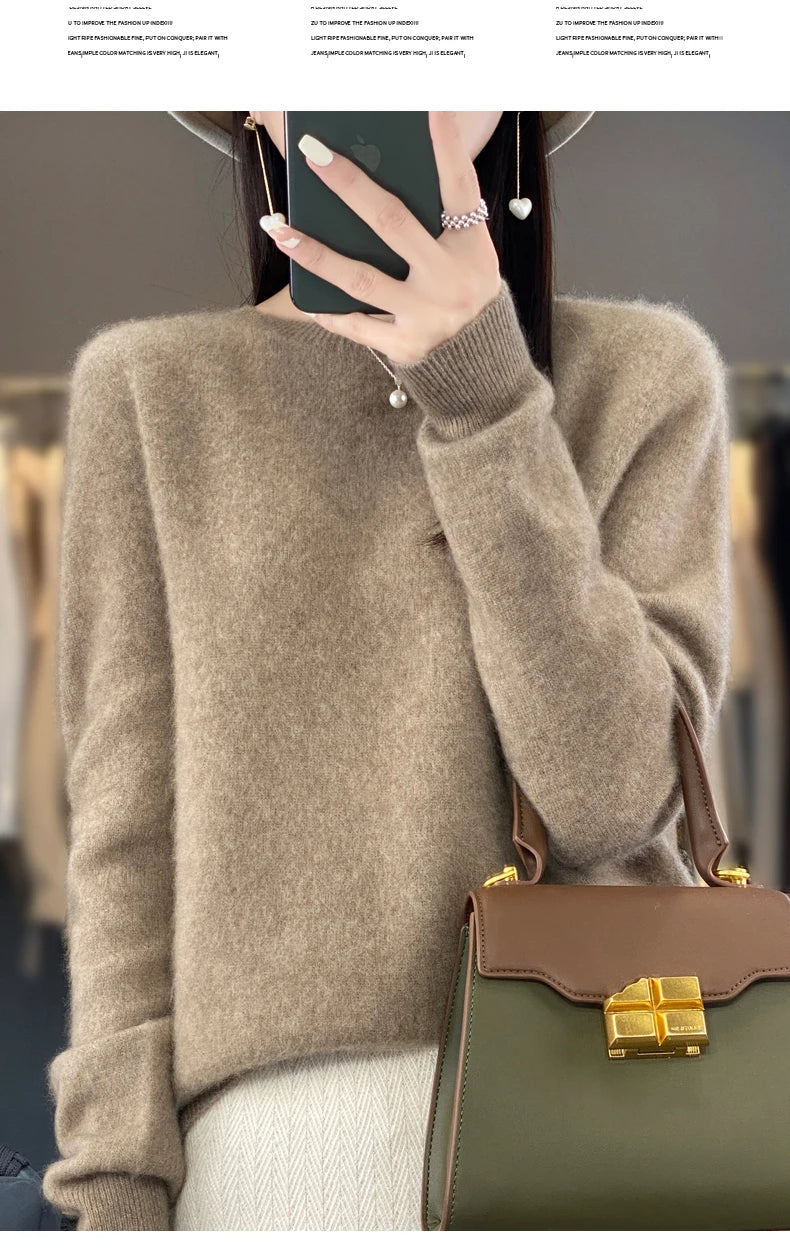 Women's Merino Wool Crew Neck Sweater