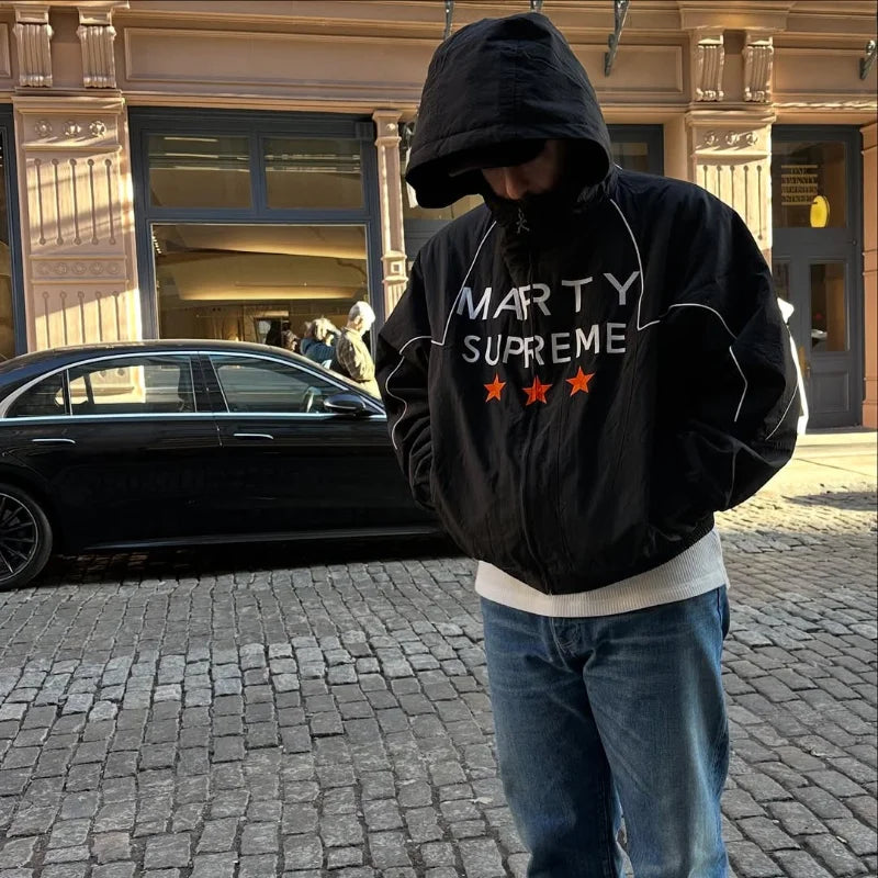 Women's Lightweight Hooded Jacket with Star Graphic