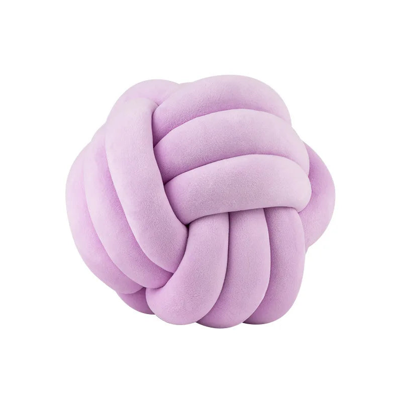 Handmade Knot Ball Throw Pillow – Soft Velvet Cushion