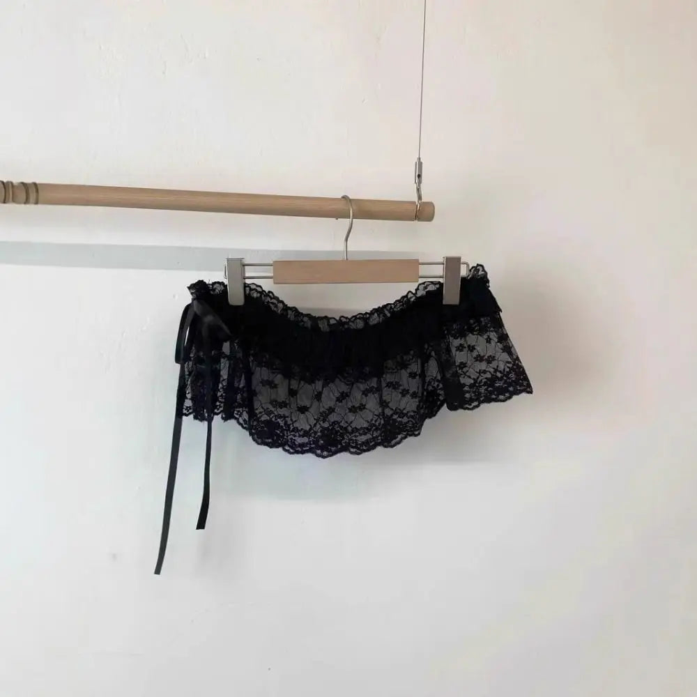 Lace-Up Ruffle Mini Skirt for Playful Layering