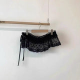 Lace-Up Ruffle Mini Skirt for Playful Layering