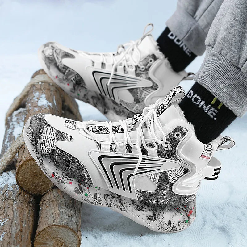 Men’s Winter High-Top Plush Sneakers