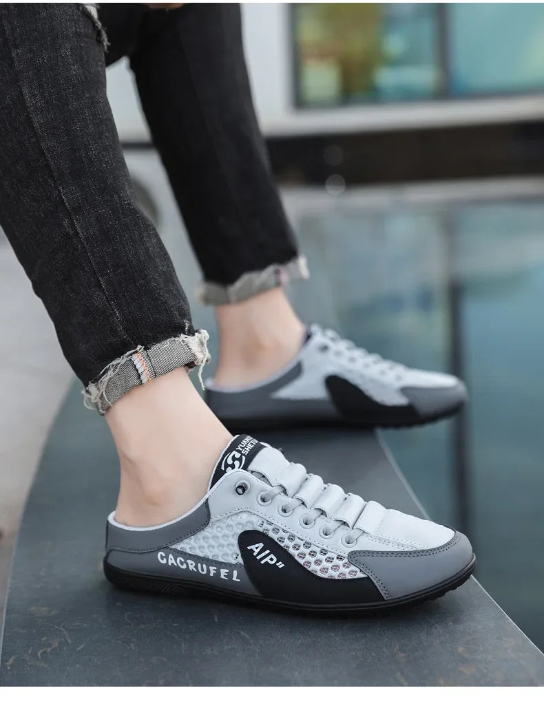 Men's Fashion Soft-Sun Half Slippers Summer Men Trendy Bottom Casual Shoes Soft Sole Support Shoes Sneakers Men's Shoes