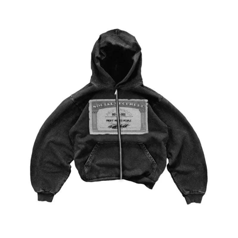 Men's Dollar Print Zip-Up Hoodie