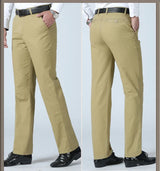 Men's Cotton Straight-Leg Casual Trousers