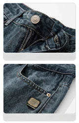 Spring Autumn American Retro Straight Jeans Men Streetwear Korean Fashion Loose Baggy Wide Leg Denim Pants Male Casual Trousers