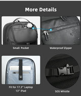 Heroic Knight Business Backpack for Men Waterproof Travel 17.3" Laptop Backpack  High Capacity Multifunctional Pack USB Charging