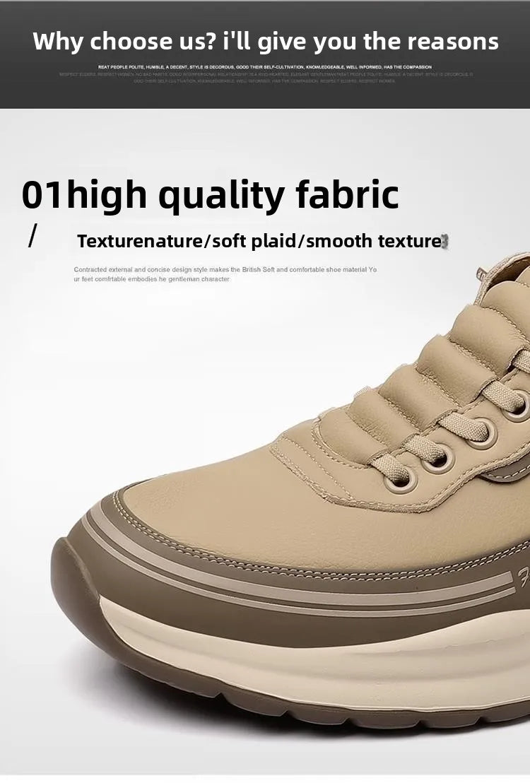 2026 Mens Leather Casual Shoes Slip On Comfortable Breathable Lightweight Non Slip Waterproof Loafers