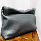 100% Genuine Leather Cowhide Handbag High Quality Leather Women's Foldable Designer Handbag Simple Magnet Handle Bags