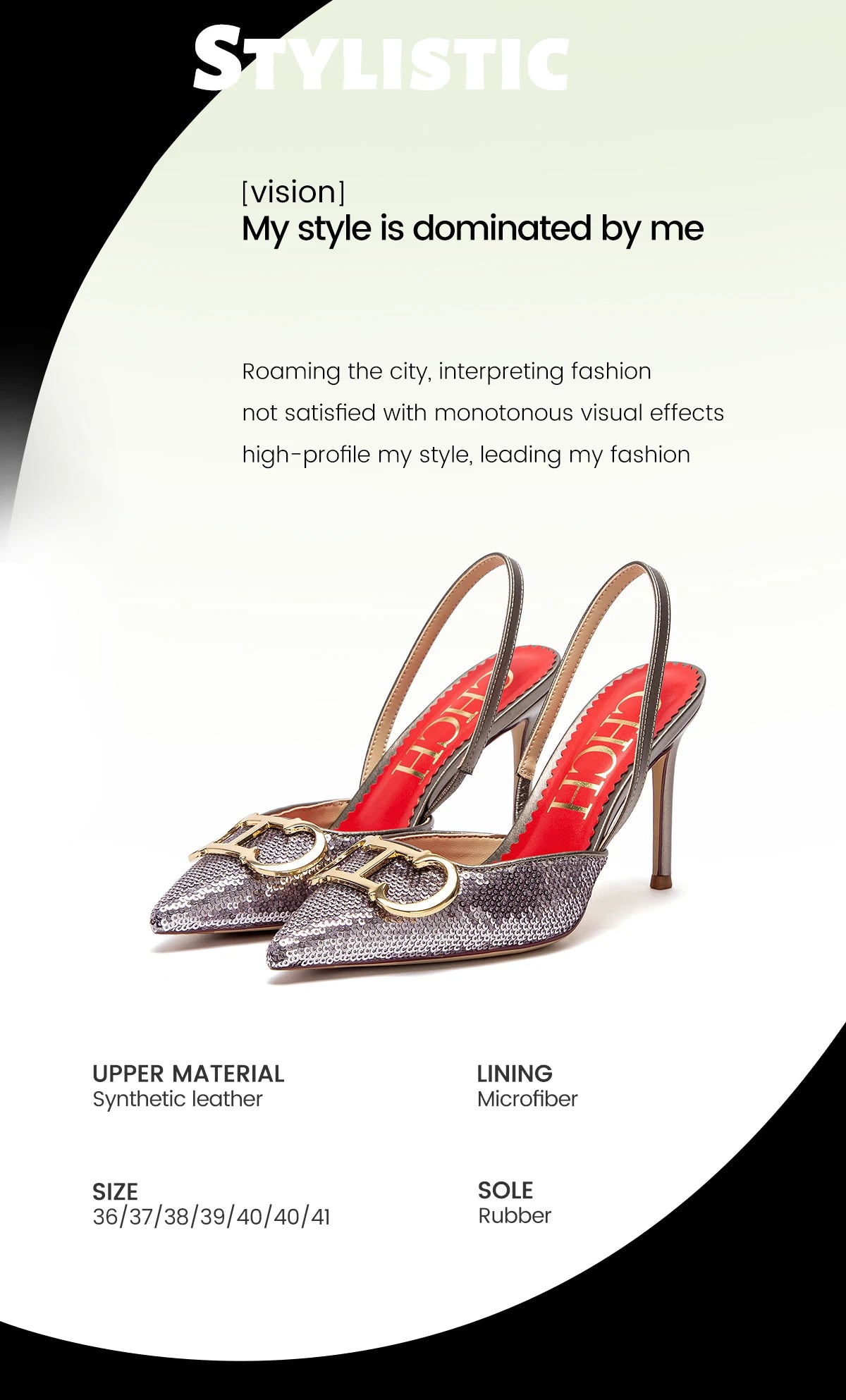 CHCH Women's Strappy Pointed-Toe Platform Heels | 9cm