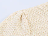 Summer minimalist style V-neck slim fit structured knit short sleeved knitted jacket with suspender short top and half skirt