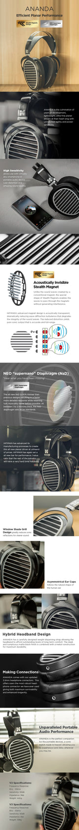 HIFIMAN Ananda Stealth Planar Magnetic Hi-Fi Headphones