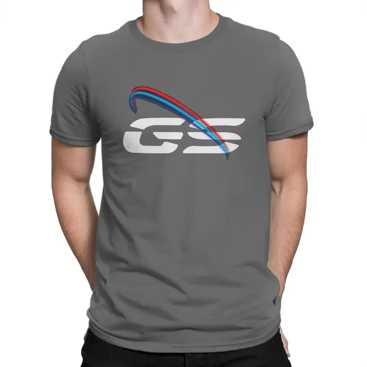 Grunge Motorcycle Graphic Cotton T-Shirt — Men's 2D Print Streetwear Tee