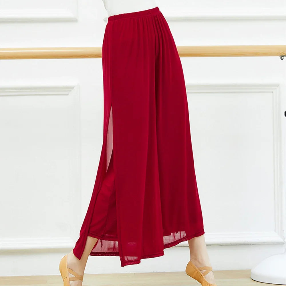 Women's Wide-Leg Nylon Dance Pants
