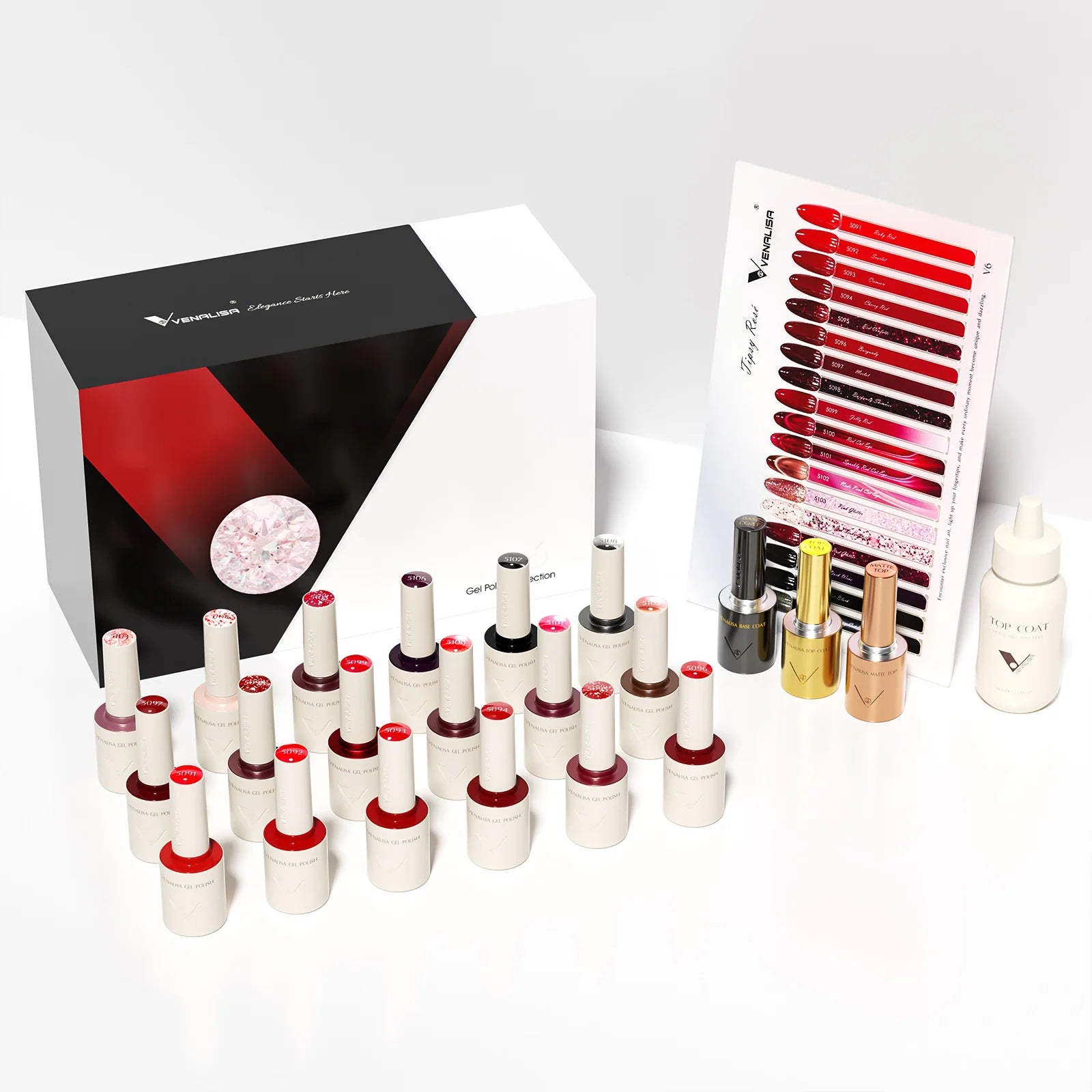 5pcs*10ml/kit VENALISA HEMA FREE TPO FREE Glitter Red Cat Eye Gel Nail Polish Ultra Diamond Gel UV LED Soak Off Nail Manicure