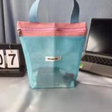Homefish Foldable Mesh Cosmetic Bag Ins Style Bright Color Portable Women Summer Toiletry Storage Bag Beach Makeup Pouch