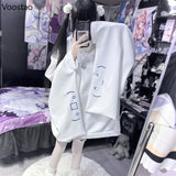 Women's White Embroidered Y2K Zip-Up Jacket