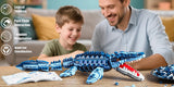 805PCS Blue Dinosaur Building Blocks Toys Model Mosasaurus Dinosaur Assemble Puzzle Bricks Toy Sets For Kid Ornament Gifts
