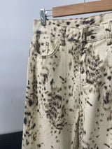 Women's High-Waisted Leopard Wide Leg Jeans | Y2K Vintage