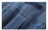 Mens High Quality Custom Weave Slub Deconstructed Patchwork Denim Shirt Trendy Distressed Wash Streetwear Casual Long Sleeve