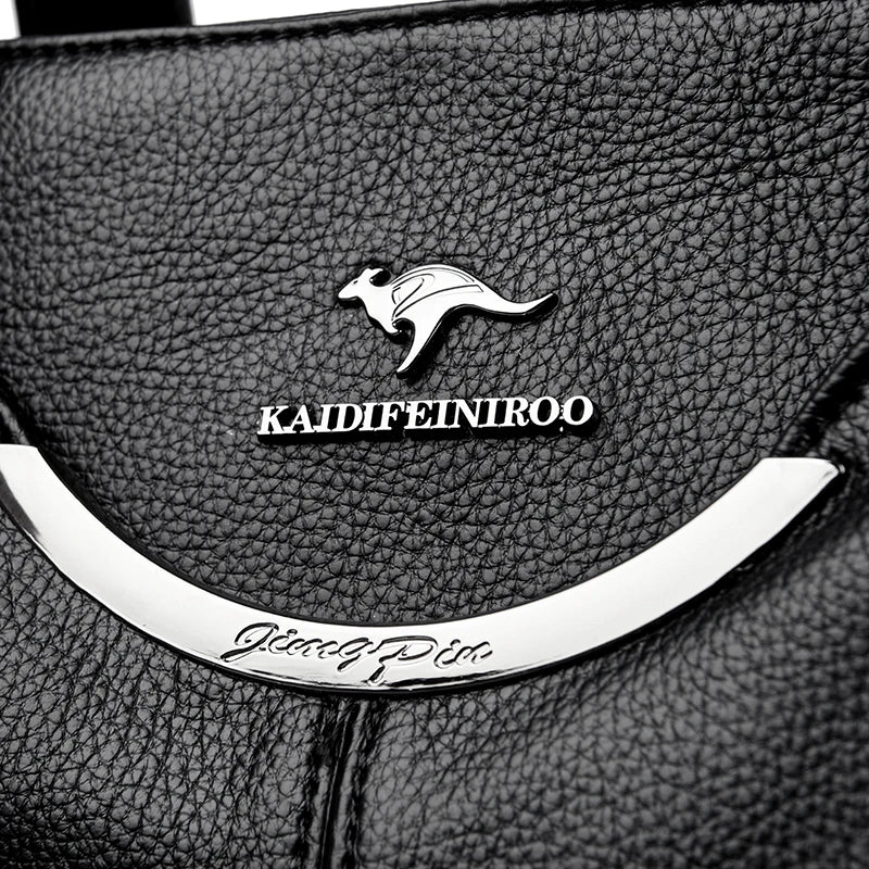 Genuine Soft Leather Handbags for Women Vintage Shoulder Tote Bag Luxury Designer Ladies Large Capacity Purse Bags Sac A Main