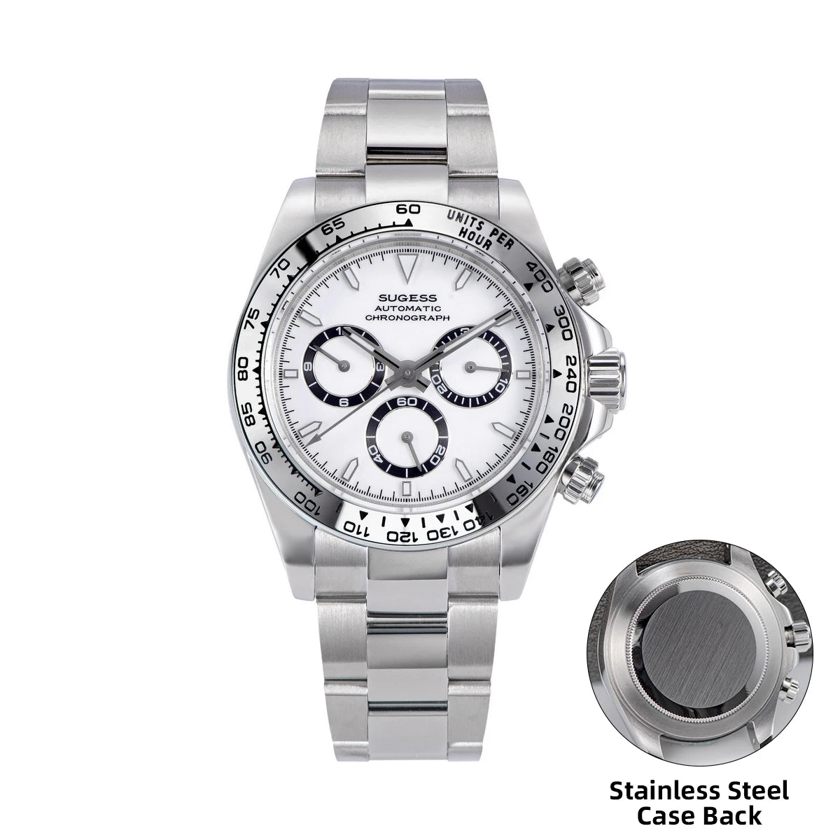 Sugess Panda Chronograph 39mm Automatic Watch