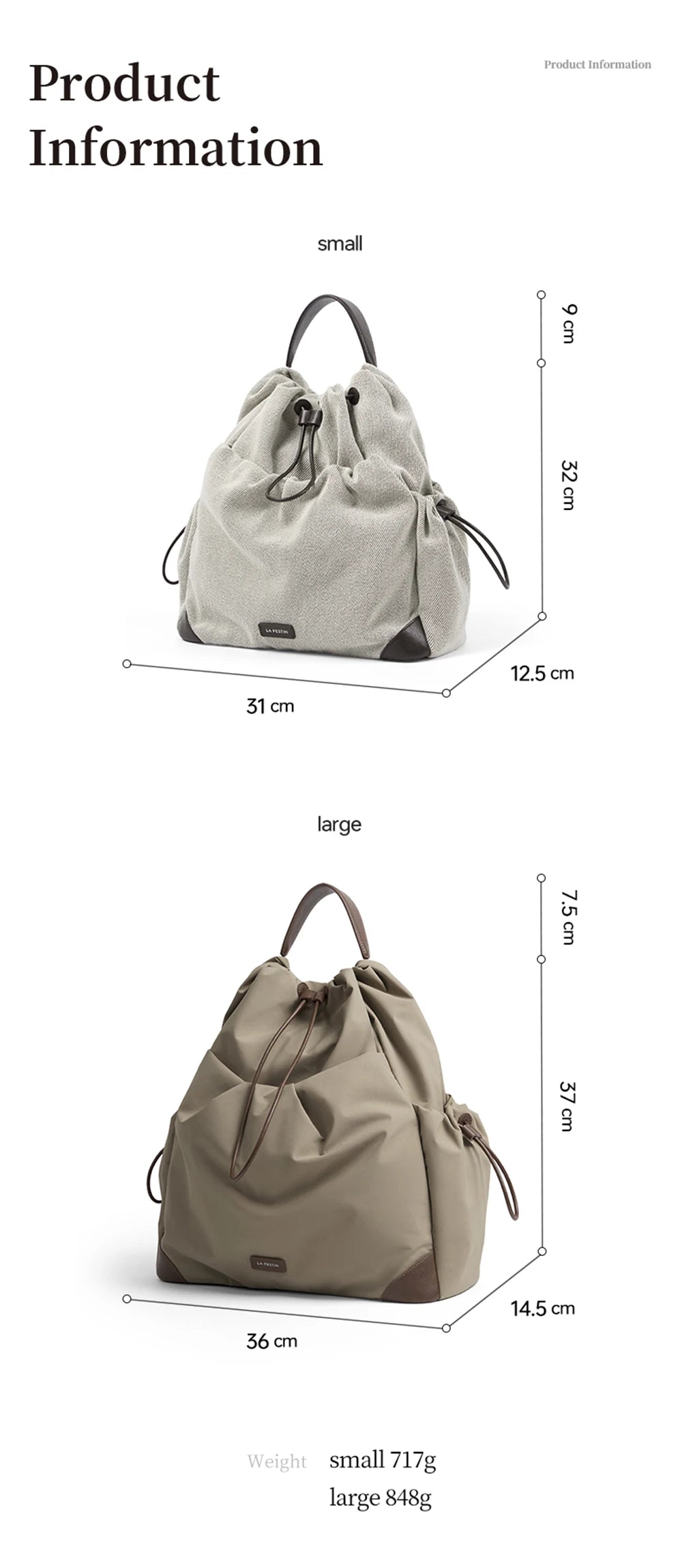 LA FESTIN Original Brand Backpack 2025 New Travel Bags for Woman Casual Tote Bags Large Capacity School Bag Shoulder Bag