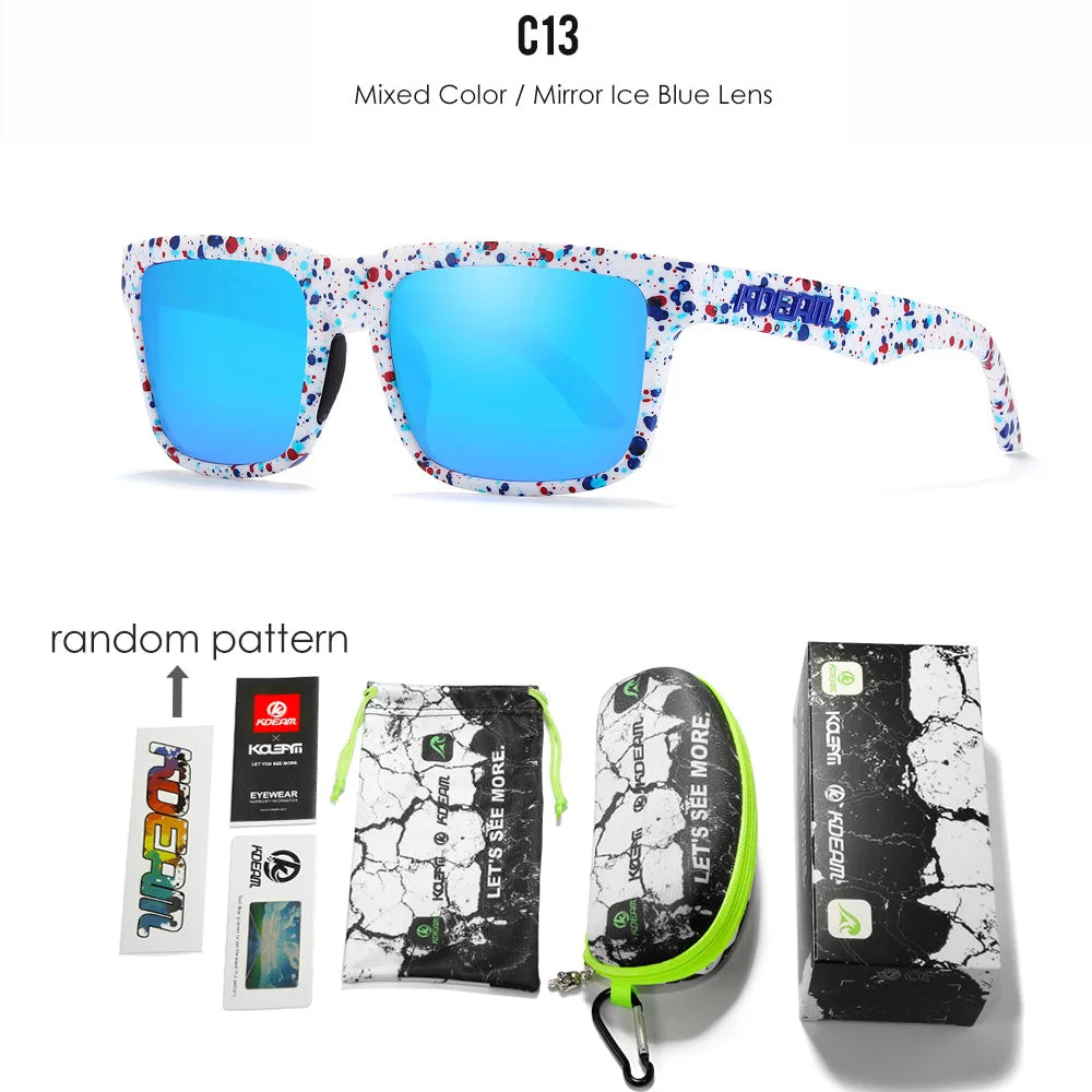 KDEAM All Black Men's Sunglasses Polarized And UV400 Protection Lens Driving Fishing Glasses Mirror With Complete Package