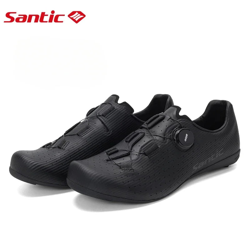 Santic Cycling Shoes Men Carbon Fiber Outsole Road Bike Shoes Women Breathable ATOP Reel Knob Lacing System WZS24043