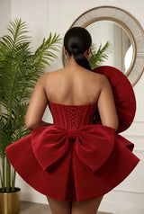 Crystal Bow A-Line Cocktail Dress | Sweetheart Formal