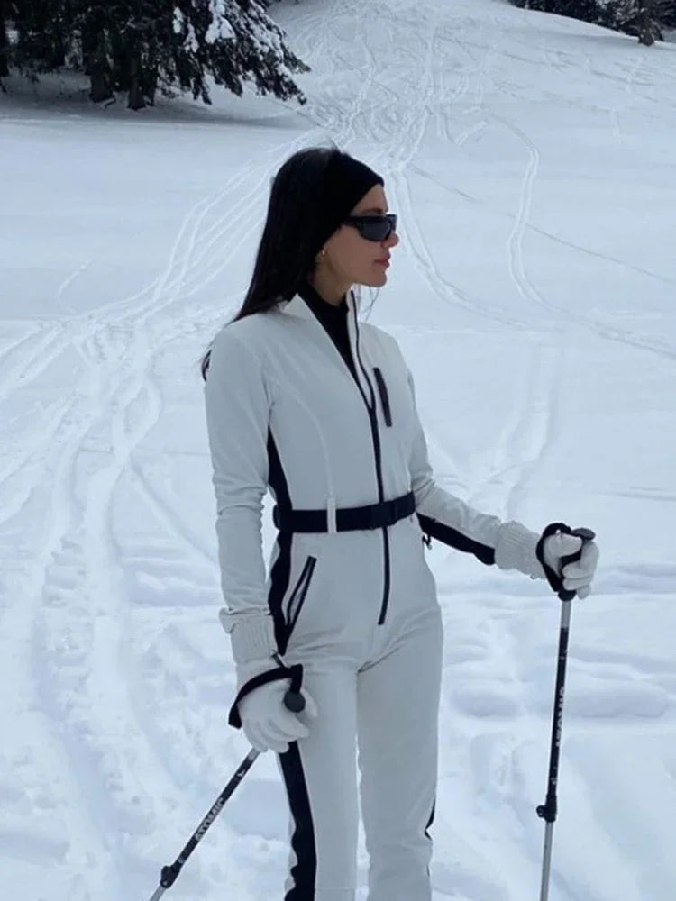 Waterproof Patchwork Ski Jumpsuit - Windproof Winter Overall