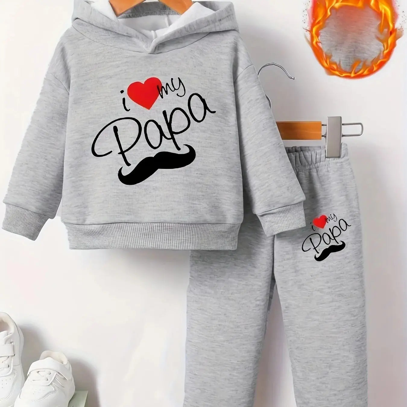 Baby Boy Fleece Hoodie & Sports Pants Set - Cozy Letter Print Tracksuit (6M-3Y)