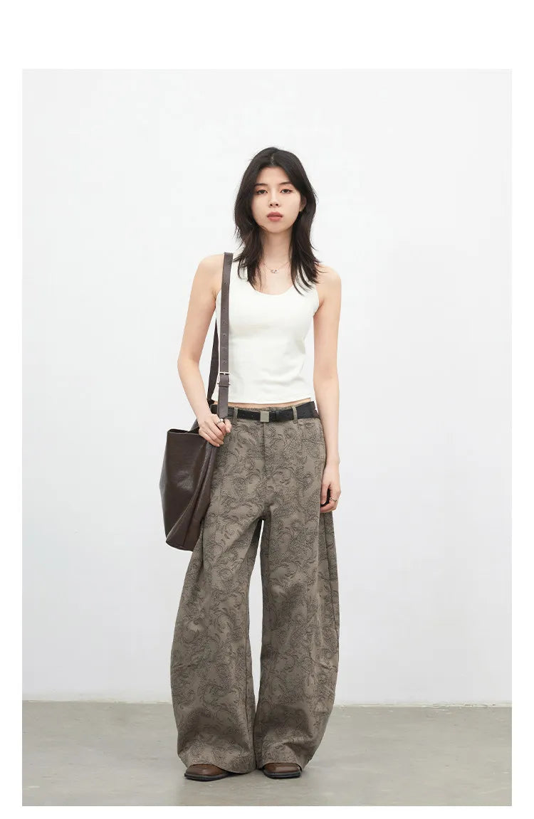 CHIC VEN New Women Jeans Loose Casual High Waist Wide Leg Denim Pants Paisley Female Trousers Spring Autumn 2026