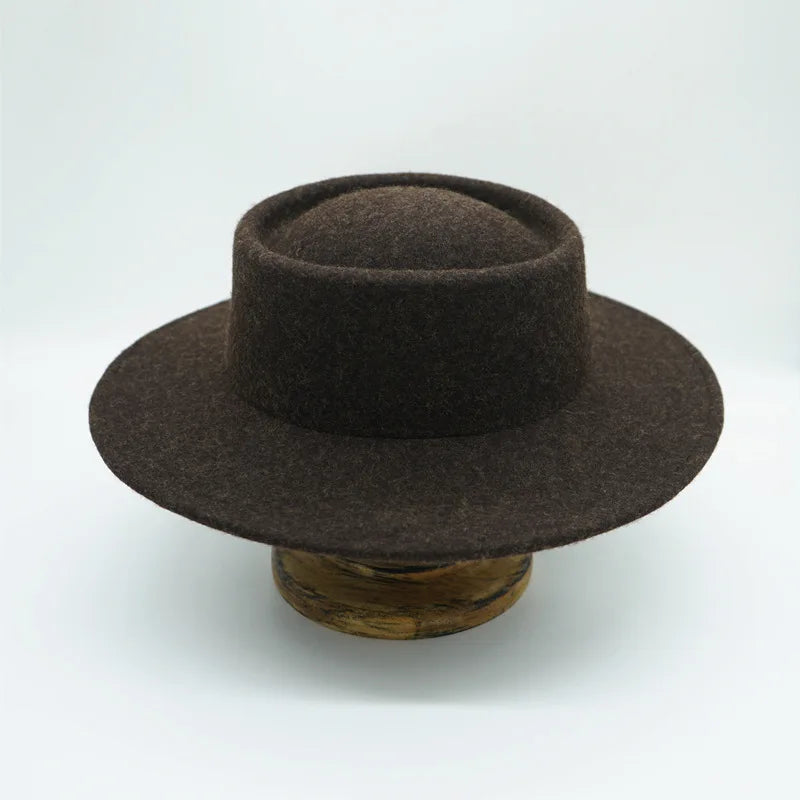 Wool Felt Fedora & Boater Hat – Wide Brim, Unisex