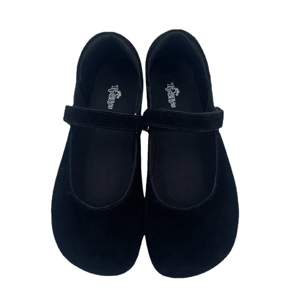 Tipsietoes 2026 Sprinng Autumn Barefoot Cow Suede Genuine Leather Women Ballerina With Zero Drop Flat Soft Sole Wider Toe Box
