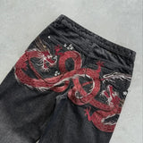 Dragon Embroidery Y2K Baggy Jeans