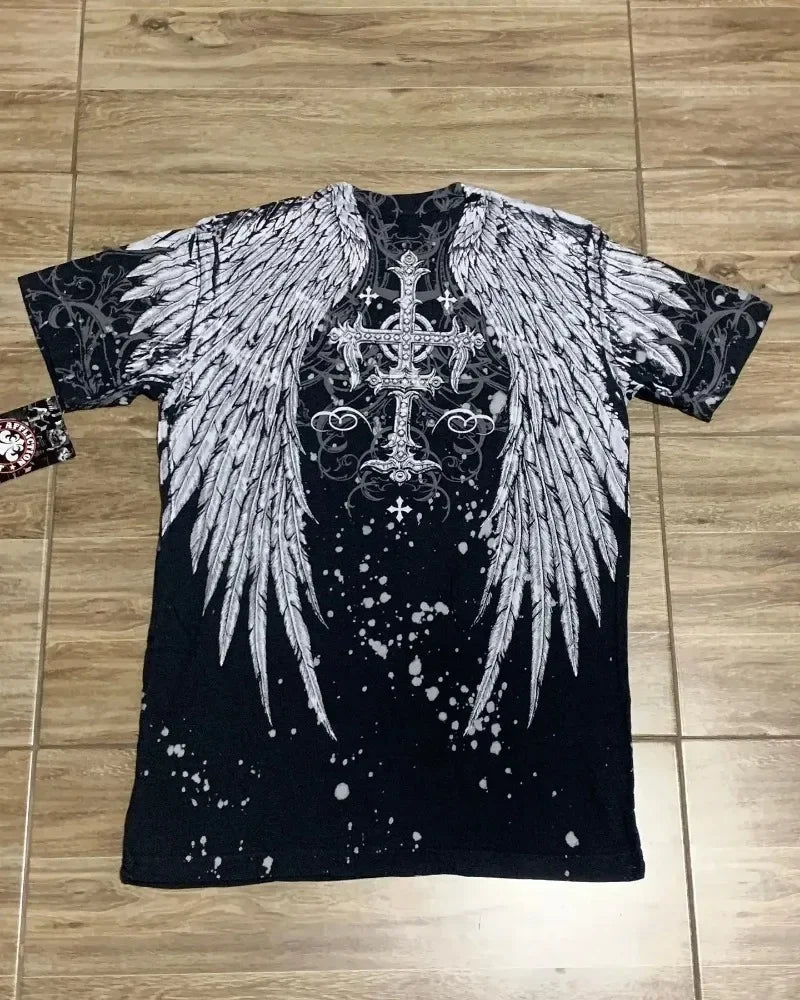 Y2K Gothic Skull Oversized Graphic Tee