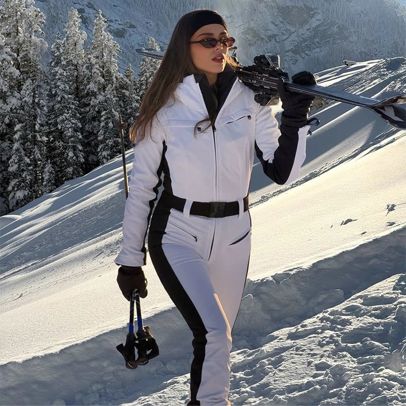 All-Weather Waterproof Hooded Ski Jumpsuit