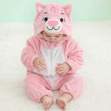 Animal Theme Flannel Baby Romper