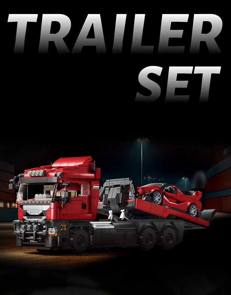 Technical Blocks Truck Sets Trailer Cars Transport Vehicle Creative MOC Building Toys Birthday Gifts Adult 1728Pcs Bricks Model