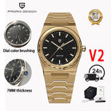 PAGANI DESIGN 2025 new thin 7MM men's quartz watch VJ21 37MM sapphire stainless steel waterproof 10Bar luminous C3 reloj hombre