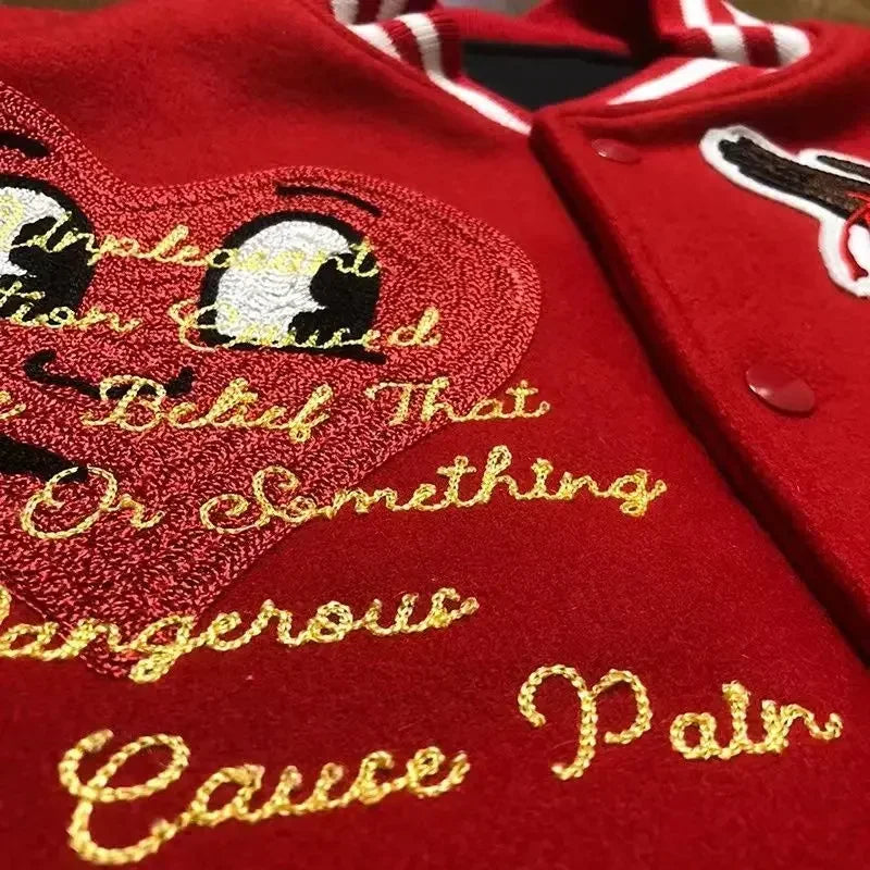 Trendy Embroidered Baseball Jacket