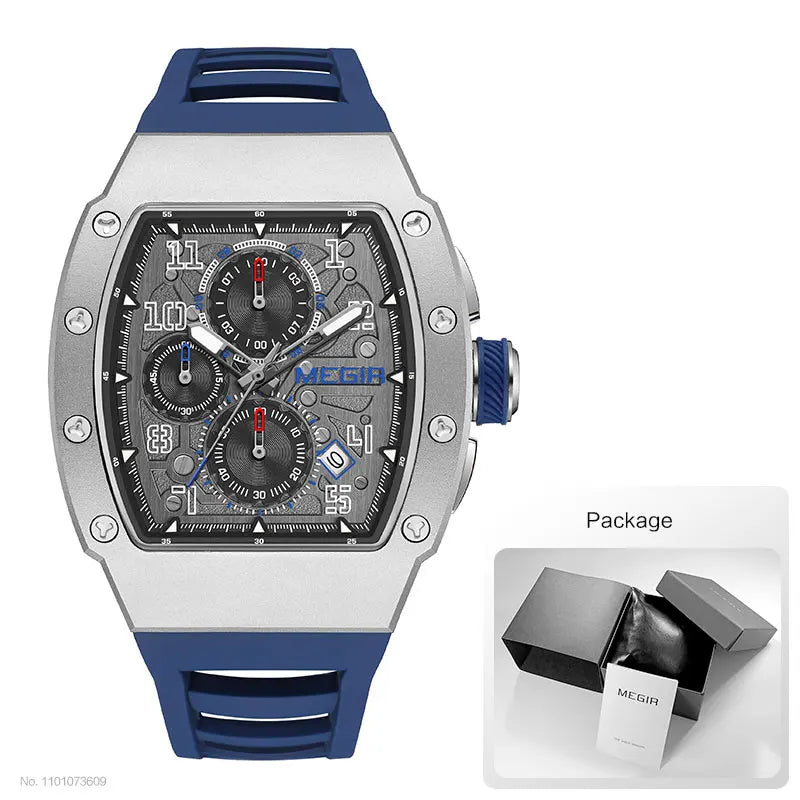 Men's Sport Chronograph: Stainless Steel Waterproof Quartz Watch