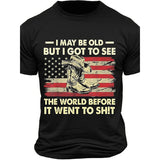 Men's USA Retro Flag & 3D Skull T-Shirt